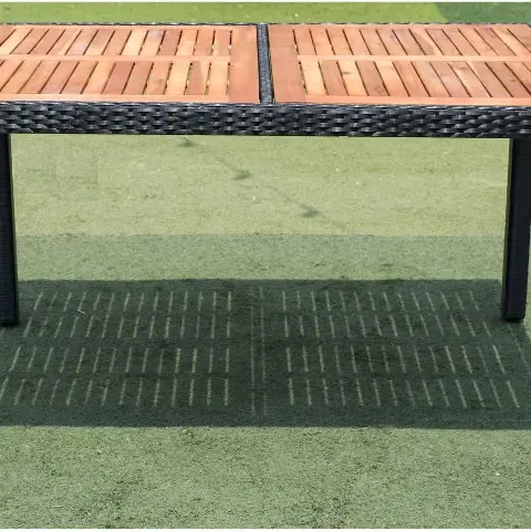 7 Piece Outdoor Patio Wicker Dining Set Patio Wicker Furniture Dining Set Wacacia Wood Top 21