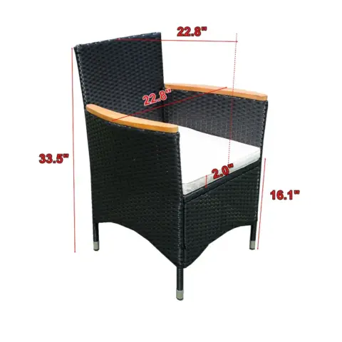 7 Piece Outdoor Patio Wicker Dining Set Patio Wicker Furniture Dining Set Wacacia Wood Top 26