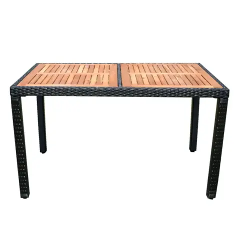 7 Piece Outdoor Patio Wicker Dining Set Patio Wicker Furniture Dining Set Wacacia Wood Top 31