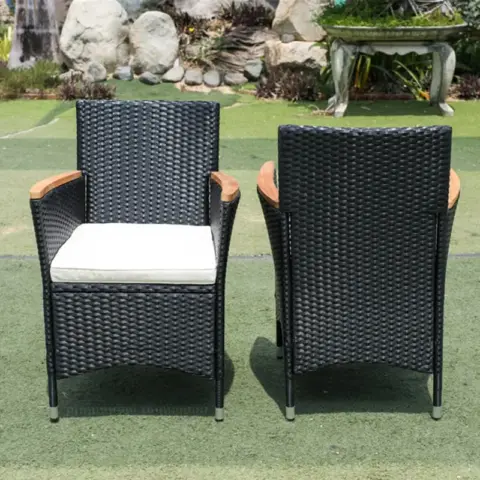 7 Piece Outdoor Patio Wicker Dining Set Patio Wicker Furniture Dining Set Wacacia Wood Top 7
