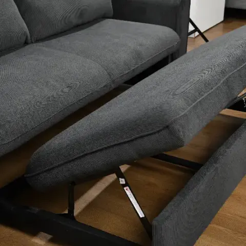 95'' Sectional Sofa with Ultra Soft Back Cushion,Sleeper Sectional Sofa with Pull Out Couch Bed and Storage Ottoman