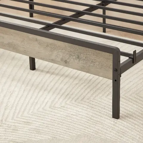 Bed Frame With Charging Station Queen Size,grey 2