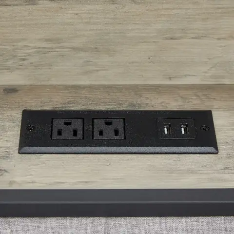 Bed Frame With Charging Station Queen Size,grey 5