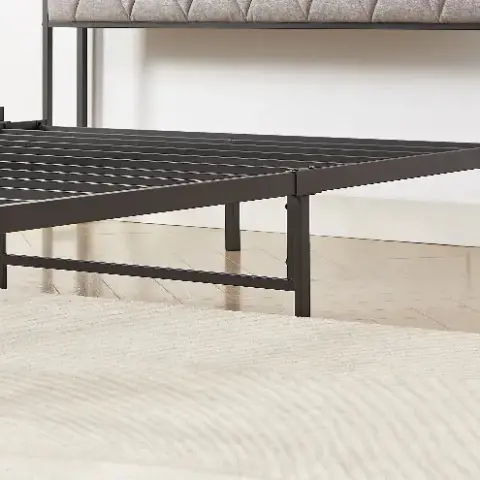 Bed Frame With Charging Station Queen Size,grey 7