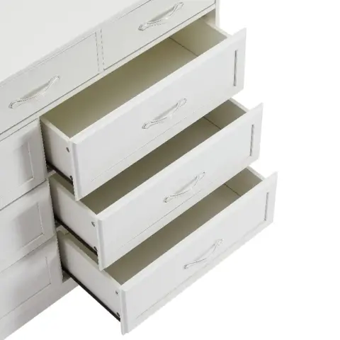 Bedroom Dresser, 9 Drawer Long Dresser With Antique Handles, Wood Chest Of Drawers For Kids Room, Living Room, Entry And Hallway 6