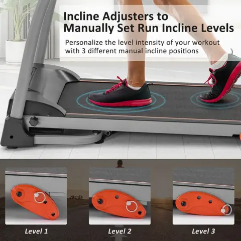 Easy Folding Treadmill For Home Use, 1.5hp Electric Running, Jogging & Walking Machine With Device Holder & Pulse Sensor, 3 Level Incline Adjustable Compact Foldable 14