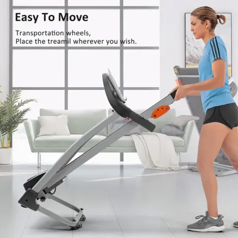 Easy Folding Treadmill For Home Use, 1.5hp Electric Running, Jogging & Walking Machine With Device Holder & Pulse Sensor, 3 Level Incline Adjustable Compact Foldable 5