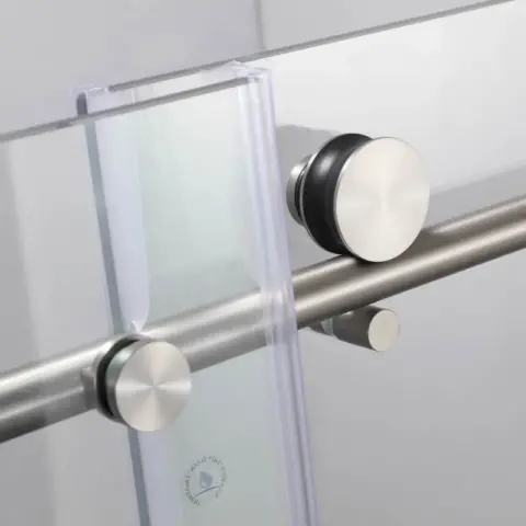 Frameless Shower Doors 60 Width X 76height With 38(10mm) Clear Tempered Glass, Brushed Nicel Finish 2