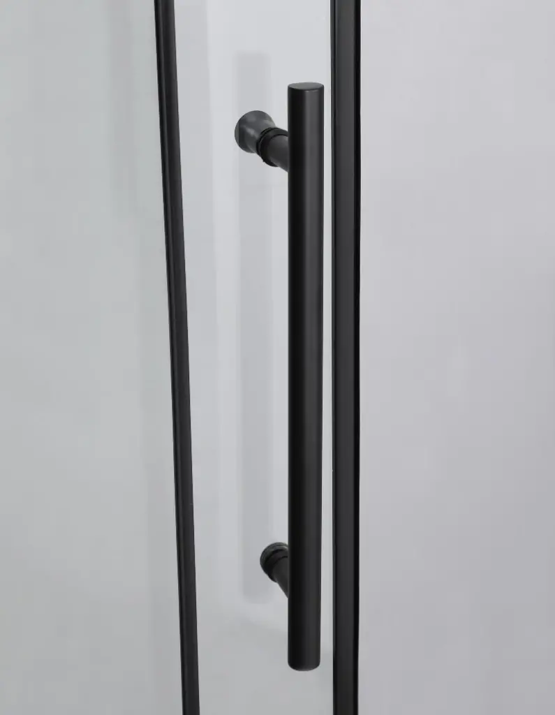 Frameless Sliding Glass Shower Doors 60 Width X 76height With 38(10mm) Clear Tempered Glass, Matt Black Finish 3