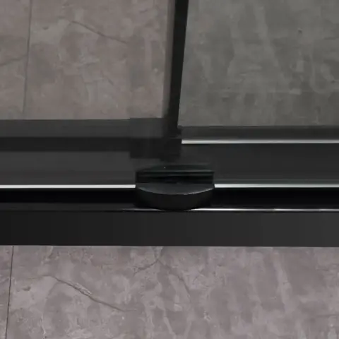Frameless Sliding Glass Shower Doors 60 Width X 76height With 38(10mm) Clear Tempered Glass, Matt Black Finish 5