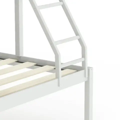 Full Over Twin & Twin Bunk Bed Metal Triple Bed With Nightstand And Guardrails 3