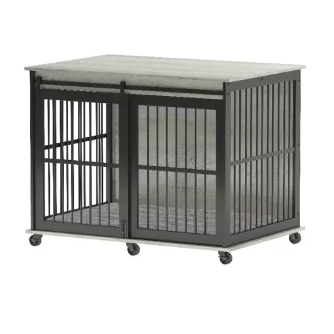 Furniture Dog Crate Sliding Iron Door Dog Crate With Mat 10