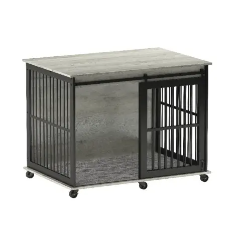 Furniture Dog Crate Sliding Iron Door Dog Crate With Mat 3