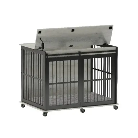 Furniture Dog Crate Sliding Iron Door Dog Crate With Mat 6