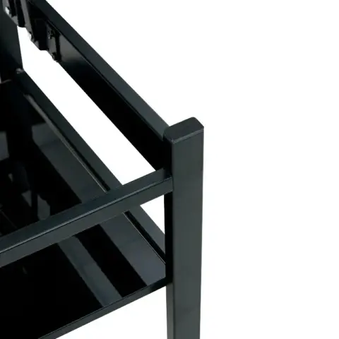 Glass Lift Top Coffee Table, Modern Simple 2 Layer Tempered Glass Coffee Table For Living Room, Black 9