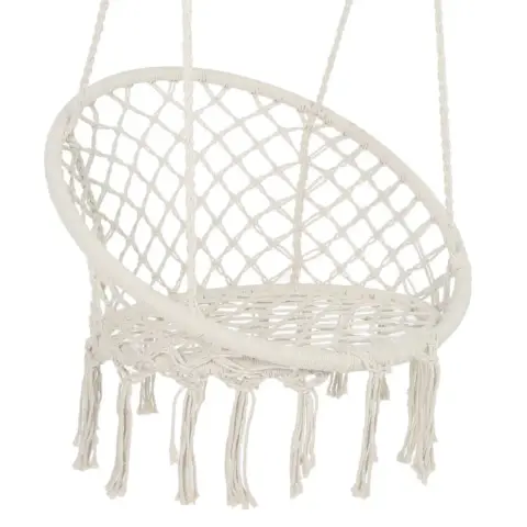 Hammock Chair Macrame Swing Max 330 Lbs Hanging Cotton Rope Hammock Swing Chair For Indoor And Outdoor 2