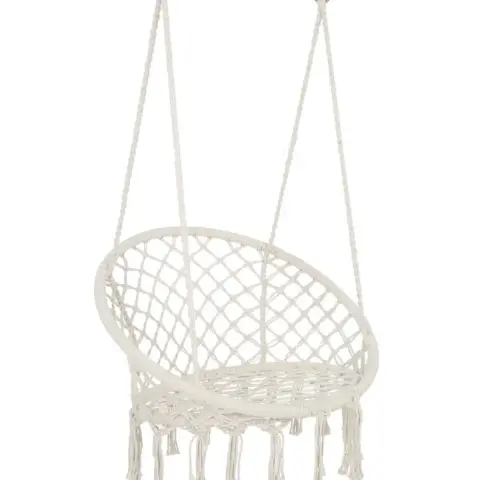 Hammock Chair Macrame Swing Max 330 Lbs Hanging Cotton Rope Hammock Swing Chair For Indoor And Outdoor 7