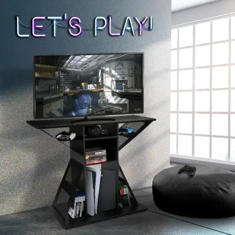 Hub Atlantic Phoenix Media Stand Entertainment Center For Tv, Audio Video Components, Stereo Equipment, Gaming Consoles, Streaming Devices 6