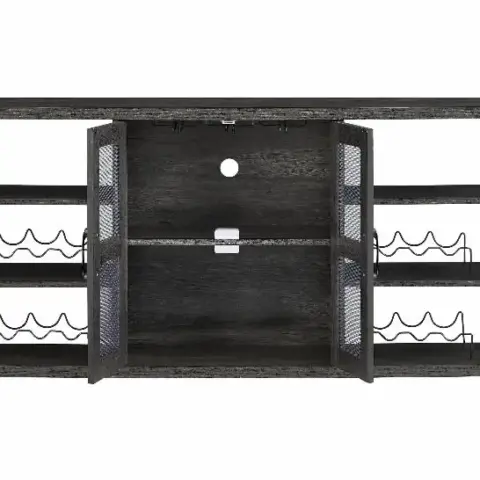 Jhx Industrial Wine Bar Cabinet, Liquor Storage Credenza, Sideboard With Wine Racks & Stemware Holder 16
