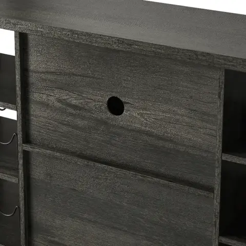 Jhx Industrial Wine Bar Cabinet, Liquor Storage Credenza, Sideboard With Wine Racks & Stemware Holder 7
