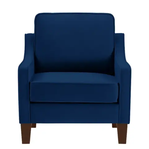 Modern Armchair, Living Room Single Seat Sofa Chair With Wooden Legs, Upholstered Velvet Accent Chair For Living Room, Bedroom,navy 1