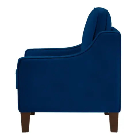 Modern Armchair, Living Room Single Seat Sofa Chair With Wooden Legs, Upholstered Velvet Accent Chair For Living Room, Bedroom,navy 6