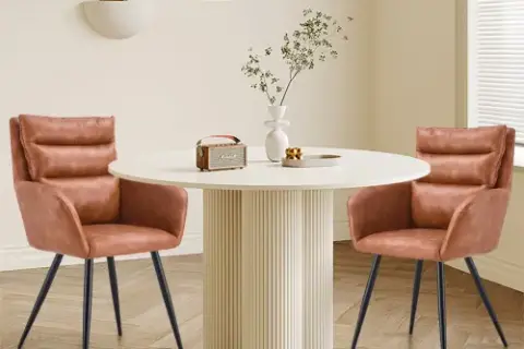 Modern Pu Easy Cleaning Dining Chairs Set Of 2 Handy Comfortable Chairs Living Room Chairs Upholstered Chair With Black Metal Legs For Dining Room 01