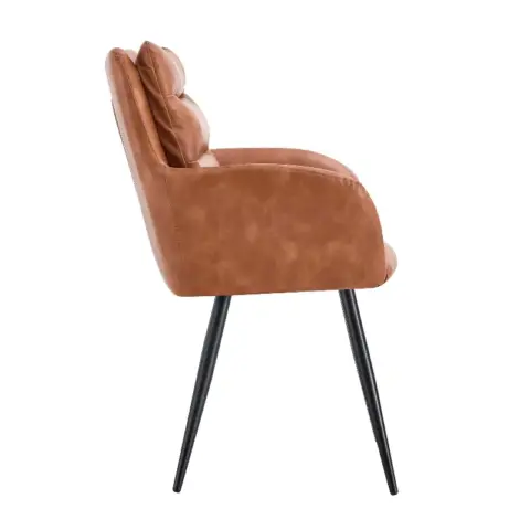 Modern Pu Easy Cleaning Dining Chairs Set Of 2 Handy Comfortable Chairs Living Room Chairs Upholstered Chair With Black Metal Legs For Dining Room 11