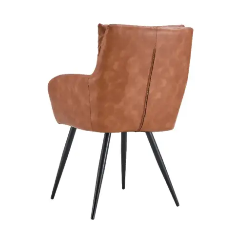 Modern Pu Easy Cleaning Dining Chairs Set Of 2 Handy Comfortable Chairs Living Room Chairs Upholstered Chair With Black Metal Legs For Dining Room 12