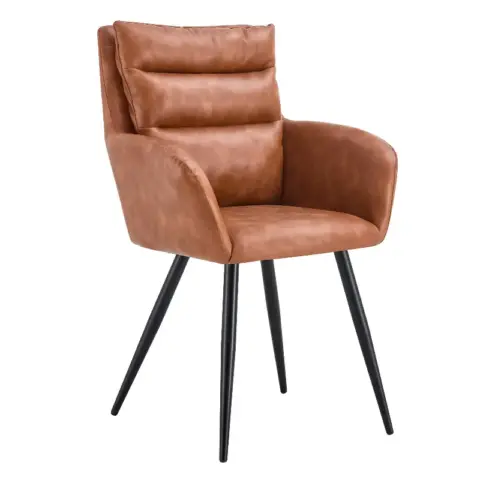 Modern Pu Easy Cleaning Dining Chairs Set Of 2 Handy Comfortable Chairs Living Room Chairs Upholstered Chair With Black Metal Legs For Dining Room 2