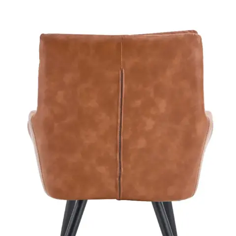 Modern Pu Easy Cleaning Dining Chairs Set Of 2 Handy Comfortable Chairs Living Room Chairs Upholstered Chair With Black Metal Legs For Dining Room 6