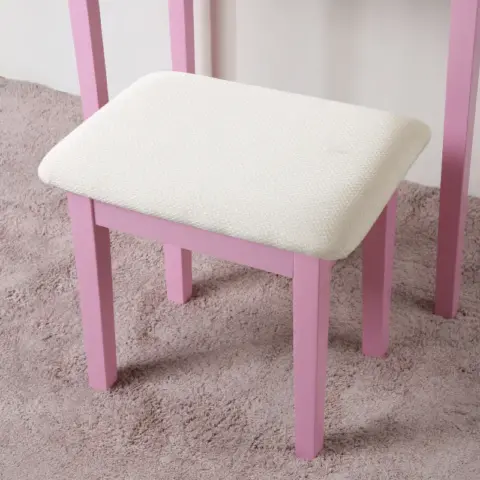 Moniys Wood Moniya Makeup Vanity Table and Stool Set