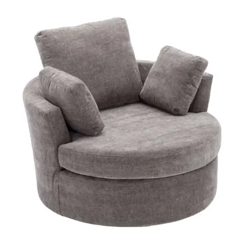 Oversize Round Swivel Chair Cozy Club 360 Degrees Swivel Sofa With 3 Pillows Chenille Fabric For Living Room Lounge Hotel 40.2d X 42.1w X 34.3h Inch 10