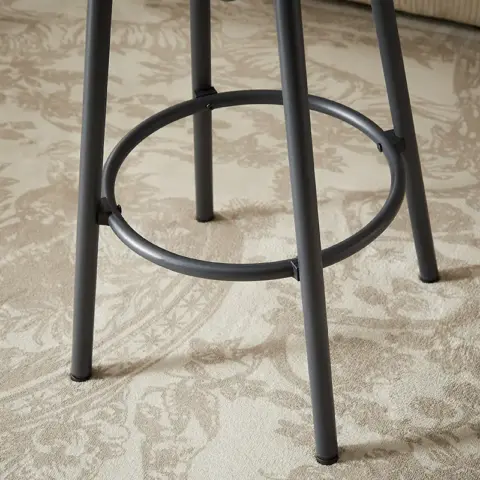 Pub High Dining Table 7 Piece Set, Industrial Style Pub Table, 6 PU Leather Bar Chairs for Kitchen Breakfast Table, Living Room, Bar