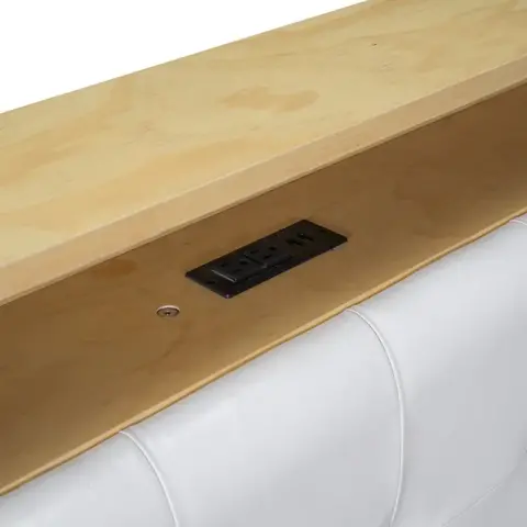 Queen Size Tufted Upholstered Platform Bed with Storage Headboard and Hydraulic Storage System, Storage Motion Activated Night Lights and USB Charger