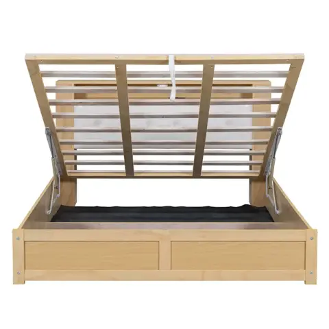 Queen Size Tufted Upholstered Platform Bed with Storage Headboard and Hydraulic Storage System, Storage Motion Activated Night Lights and USB Charger