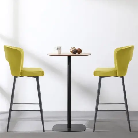 Set Of 2 Cloth Armless Fashion Fabric Stool, Counter Height Modern Velvet Backrest Fabric Bar Chairs,bar Stool Chair For Kitchenbalcony With Black Metal Legs 11
