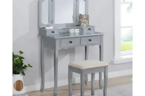 Sanlo Wooden Vanity Make Up Table And Stool Set Dressing Table 01