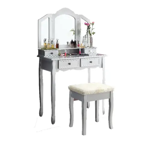 Sanlo Wooden Vanity Make Up Table And Stool Set Dressing Table 3