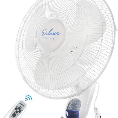 Simple Deluxe 16 Inch Digital Wall Mount Fan with Remote Control 3 Speed-3 Oscillating Modes-72 Inches Power Cord, ETL Certified-White, 16"