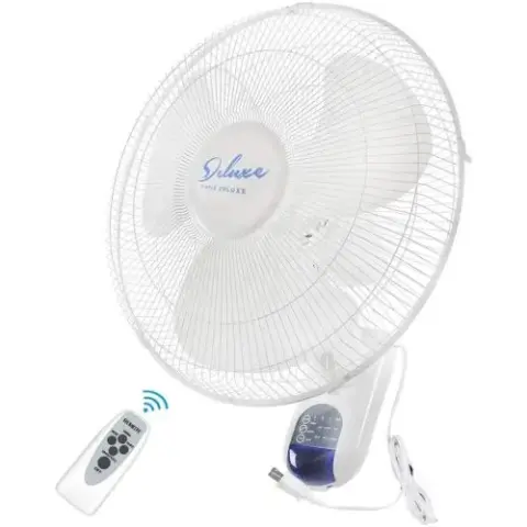 Simple Deluxe 16 Inch Digital Wall Mount Fan with Remote Control 3 Speed-3 Oscillating Modes-72 Inches Power Cord, ETL Certified-White, 16"