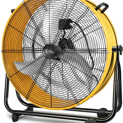 Simple Deluxe 3 Speed Circulation for Industrial, Commercial, Residential, and Shop Use 24 Inch High Velocity Air Movement Heavy Duty Metal Drum Fan