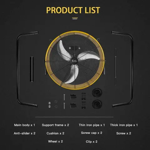 Simple Deluxe 3 Speed Circulation for Industrial, Commercial, Residential, and Shop Use 24 Inch High Velocity Air Movement Heavy Duty Metal Drum Fan