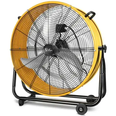 Simple Deluxe 3 Speed Circulation for Industrial, Commercial, Residential, and Shop Use 24 Inch High Velocity Air Movement Heavy Duty Metal Drum Fan