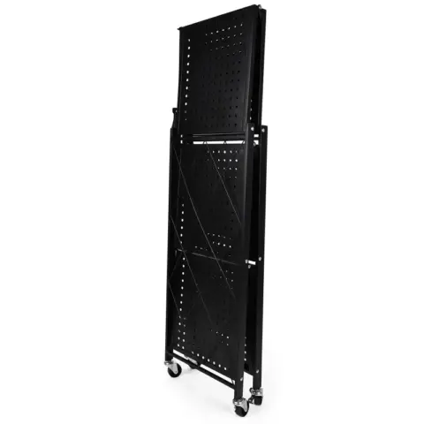 Simple Deluxe 3 Tier Heavy Duty Foldable Metal Rack Storage Shelving Unit With Wheels Moving Easily Organizer Shelves Great For Garage Kitchen 5