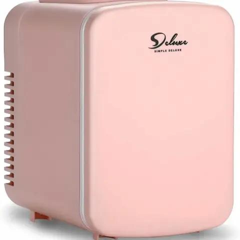 Simple Deluxe Mini Fridge, 4l6 Can Portable Cooler & Warmer Freon Free Small Refrigerator Provide Compact Storage For Skincare, Beverage, Food, Cosmetics, Pink 2