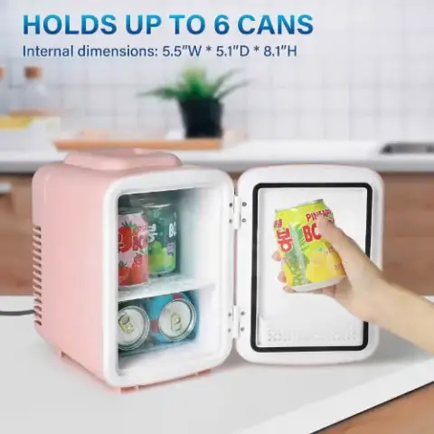 Simple Deluxe Mini Fridge, 4L/6 Can Portable Cooler & Warmer Freon Free Refrigerator Provide Compact Storage for Skincare Beverage Food, Cosmetics