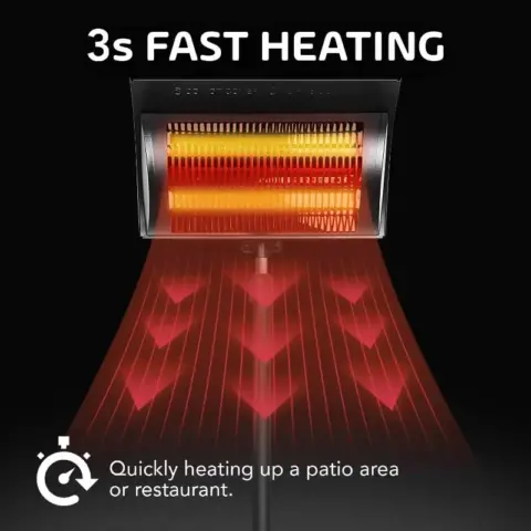 Simple Deluxe Standing Heater Patio Outdoor Balcony, Courtyard With Overheat Protection, 750w1500w, Large 1