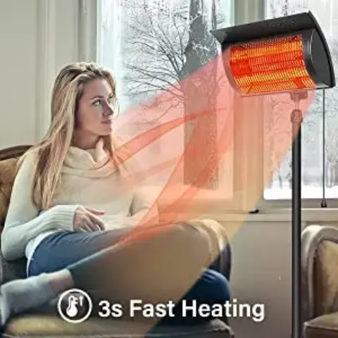 Simple Deluxe Standing Heater Patio Outdoor Balcony, Courtyard With Overheat Protection, 750w1500w, Large 5