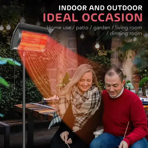 Simple Deluxe Standing Heater Patio Outdoor Balcony, Courtyard With Overheat Protection, 750w1500w, Large 8